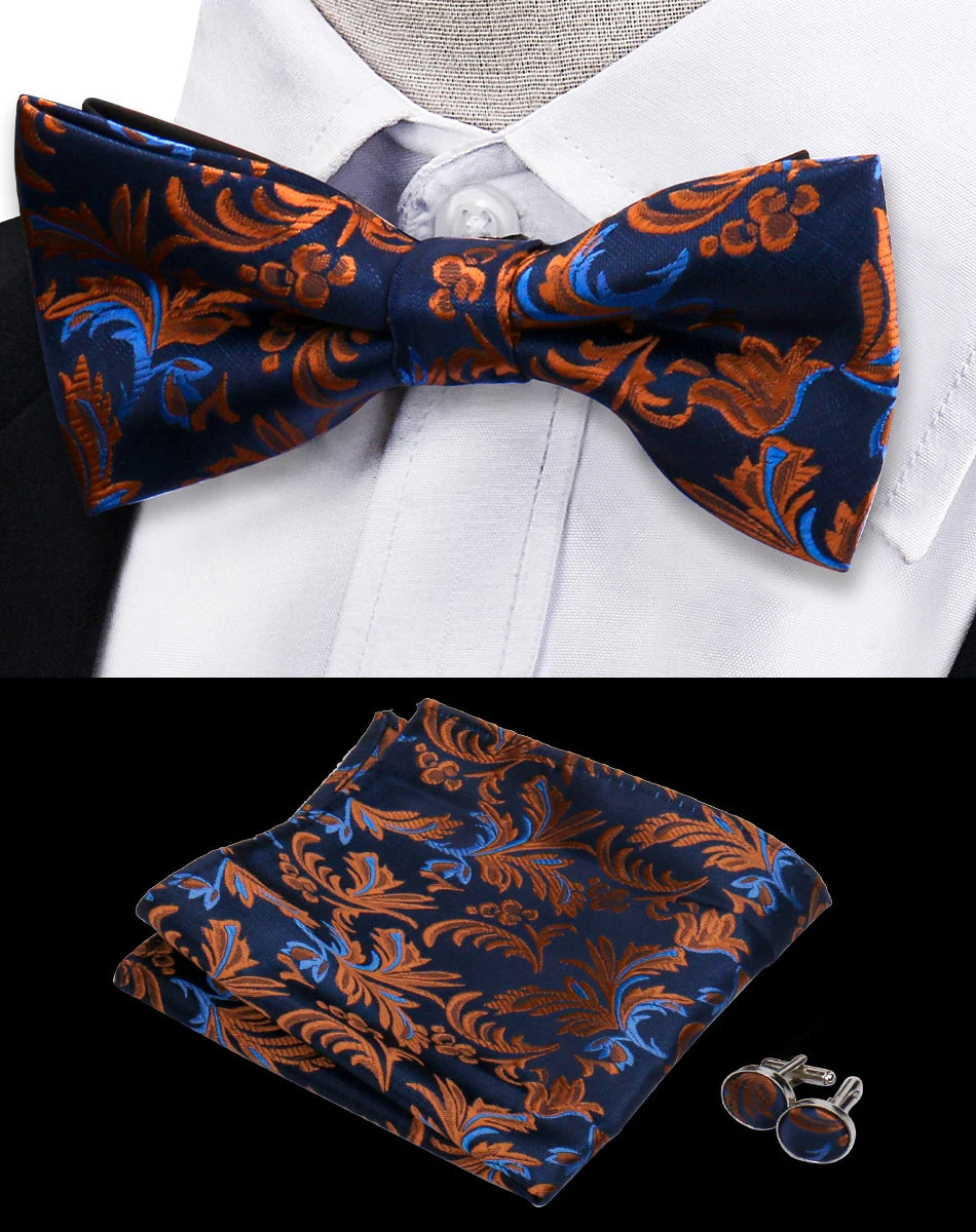 Conjunto Pajarita Pañuelo Gemelos Estilo Novedad Elegancia Pura Vida