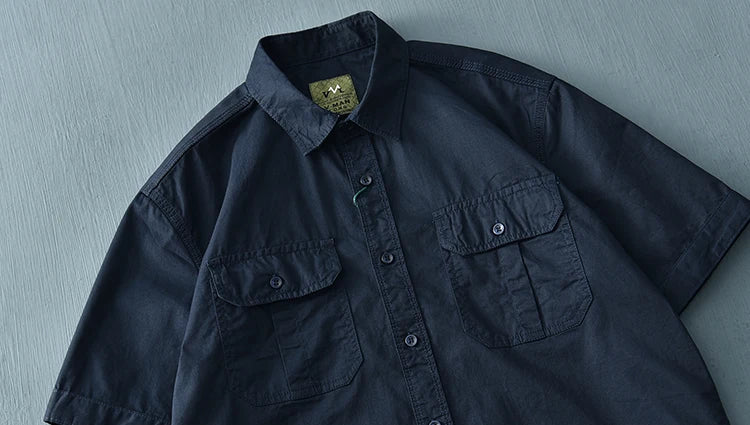 Camisa Casual Hombre | Algodón Puro | Parches Tridimensionales | Manga Corta | Ticotrendy