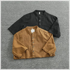 Camisa Lino Algodón Hombre | Estilo Retro | Manga Corta | Cuello Abierto | Ticotrendy Costa Rica