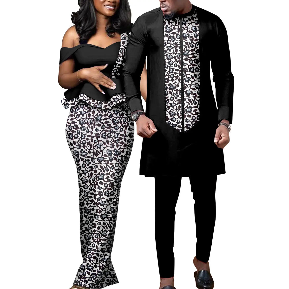 Vestido Dashiki Africano Caftán Boda Pareja | Camisa y Pantalón | Tallas XS-6XL | Tico Trendy
