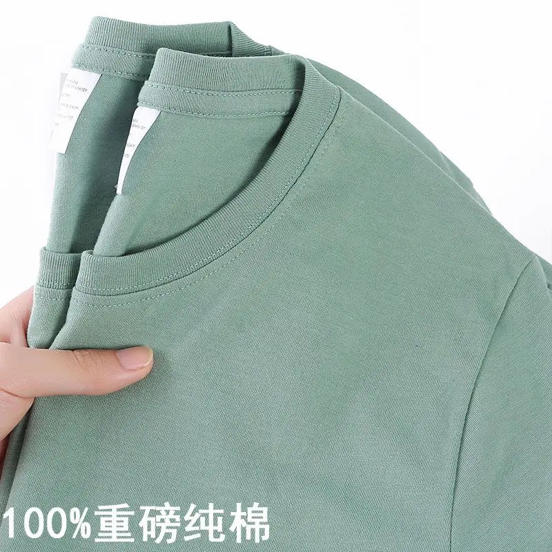 Camiseta Algodón 100% Coreana Cuello Redondo | Estilo Casual Fresco Unisex M-4XL