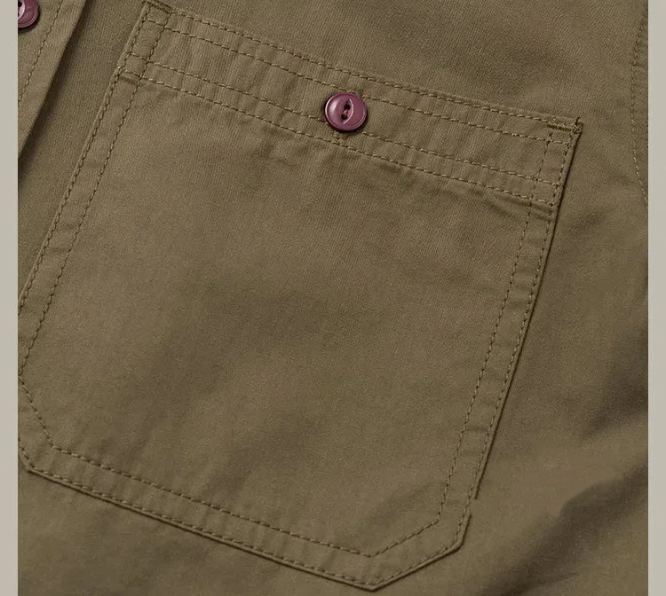 Camisa Casual Hombre | Estilo Retro | Algodón | Manga Corta | Bolsillos | Ticotrendy