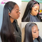 26 28 30 pulgadas 6X4 pelucas rectas sin pegamento cabello humano listo para usar pelucas de cabello humano brasileño precortado peluca con cierre peluca de cabello humano