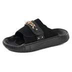 Sandalias Hombre Cuero Artificial Planas Gancho Lazo Casuales Moda | Verano