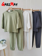 Conjunto 2 Piezas Algodón Oversize | Top y Pantalón Casual | Gris/Blanco | Verano 2025 | Ticotrendy