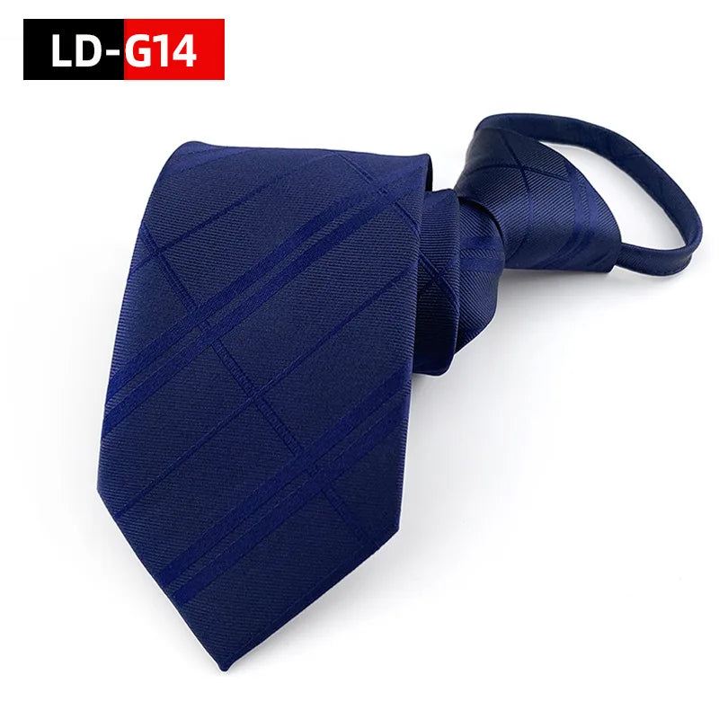 Corbata Preatada Cremallera Estrecha Estilo Tico Negocios Elegancia Diaria