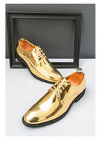 Zapatos Hombre Charol Plateados Lujo Boda Fiesta Punta Puntiaguda | Talla Grande