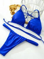 Conjunto de Bikini de Color Liso con Correa para Playa