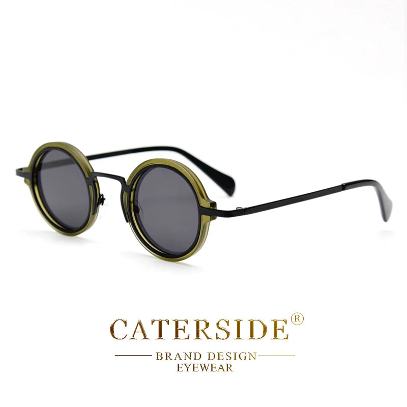Gafas de Sol Polarizadas CATERSIDE | Redondas Retro | Marco Metal Punk