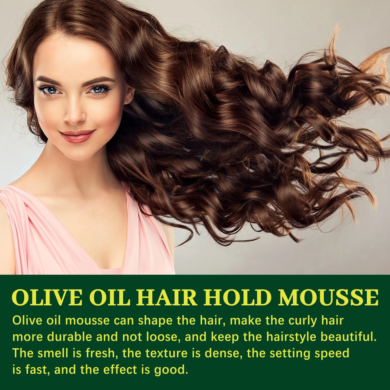 Mousse para peinar el cabello con aceite de oliva, estilismo duradero, reduce el Frizz, previene la rotura del cabello, mantiene los rizos del cabello, mantiene la Mousse para sujetar