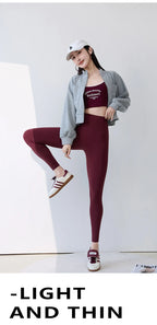 Leggings Piel Tiburón Ciruela | Sensación Desnuda 3D Push Up | Sexy Yoga Fitness PV | Ticotrendy