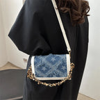 Bolso Hombro Vaquero Mujer Retro Estrellas Cinta Leopardo