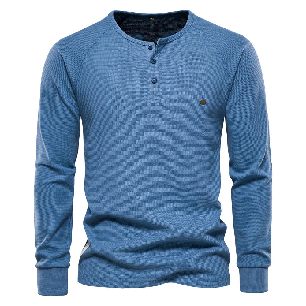 Camiseta Manga Larga Básica Hombre | Transpirable Color Sólido | Tallas S-XXL | Tico Trendy