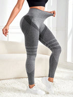 Pantalones Yoga sin Costuras para Mujer | Líneas Sexys y Cintura Alta | Secado Rápido Talla Grande | Tico Trendy