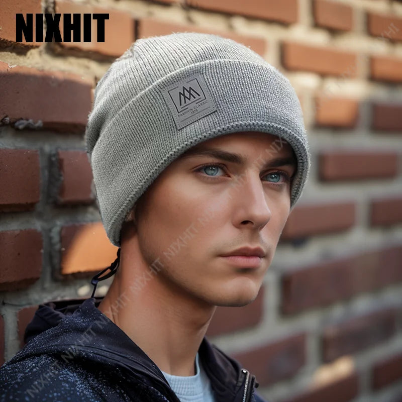 Gorro Punto Grueso Terciopelo Acrílico Cálido Térmico | Invierno Ajustable Casual Unisex
