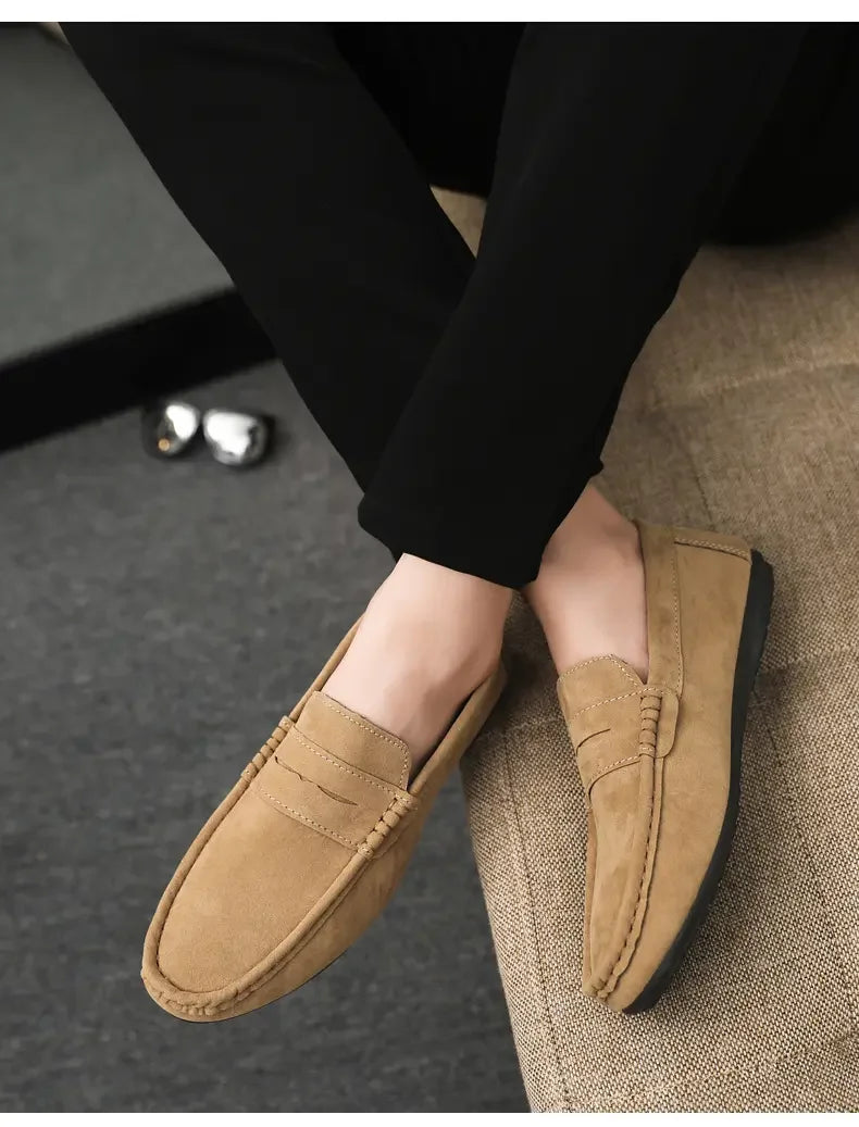 Mocasines Lona Hombre ∣ Transpirables Ligeros ∣ Conducción Zapatos Planos