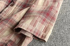 Camisa Retro Hombre | Cuadros Tartán | Algodón Tejido | Corte Holgado | Ticotrendy