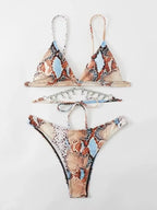 Bikini de Serpiente con Lentejuelas - Traje de Baño Glam para la Arena