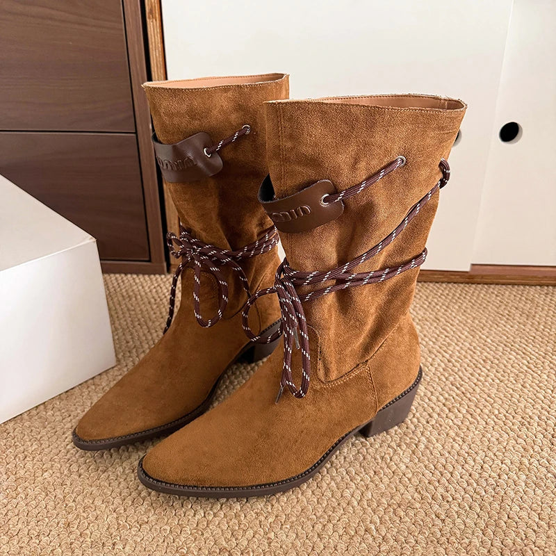 Botas Western | Tacón Grueso y Punta Puntiaguda | Estilo Retro