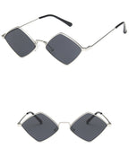 Gafas Sol Punk Rombo Pequeño Marco Metálico | Diseñador Tendencia UV400 Para Conducir