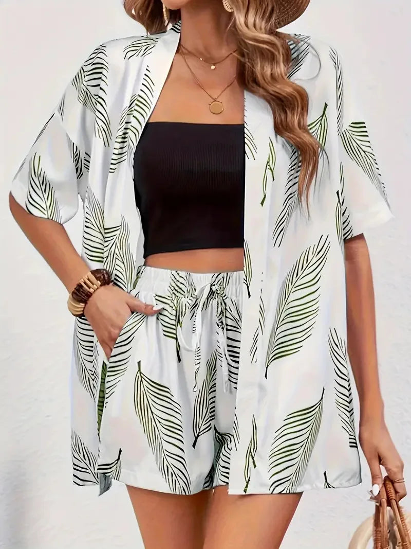 Conjunto Elegante Verano 2025 | Camisa Estampada Resort | Camisa Estampada