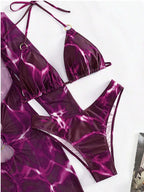 Conjunto de Tres Piezas - Bikini y Cover Up para la Arena