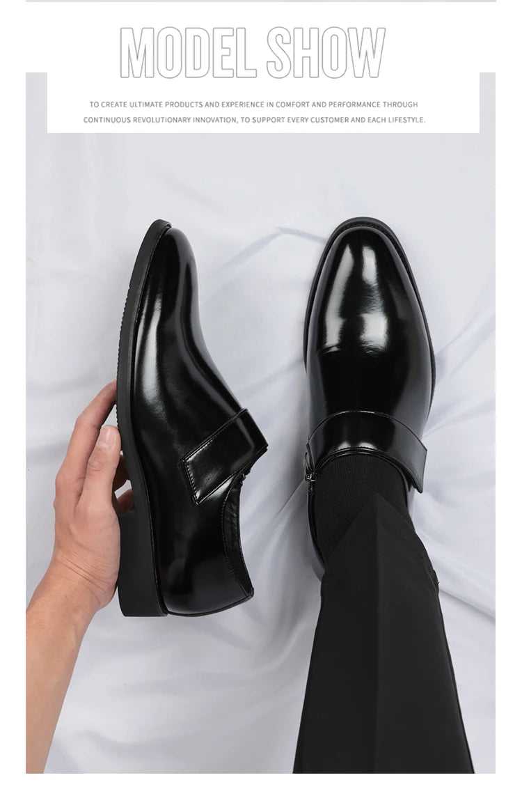 Zapatos Formales Morados Hombre | Charol Punta Estrecha Sin Cordones Cómodos Negocios