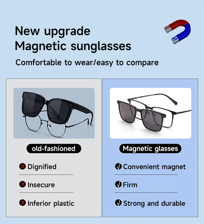 VKYEE, nuevas gafas de sol polarizadas con Clip magnético para hombres y mujeres, gafas de lectura ópticas, se pueden personalizar con prescripción F93006