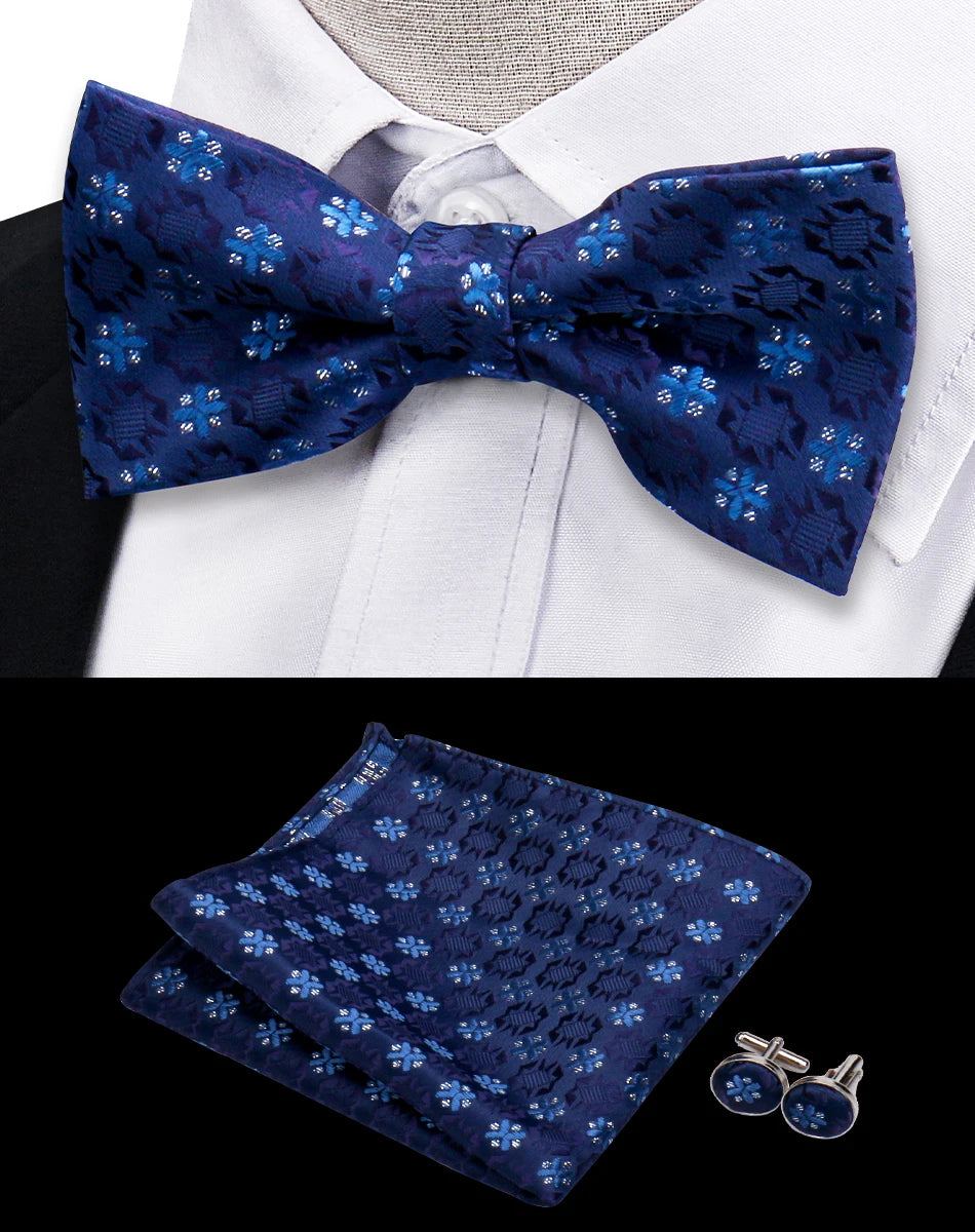 Conjunto Pajarita Pañuelo Gemelos Estilo Novedad Elegancia Pura Vida