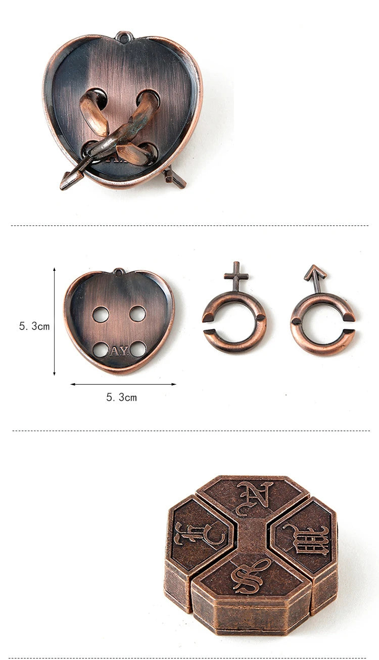 Rompecabezas de Metal IQ clásico creativo, rompecabezas mágico desconcertante, juego de juguetes para niños y adultos, regalos divertidos para niños