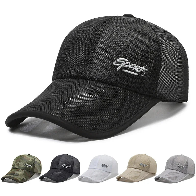 Gorra de Béisbol con Visera Larga y Malla Transpirable