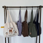 Bolso Hombro Nailon Mujer Bordado Dibujos Animados Gran Capacidad