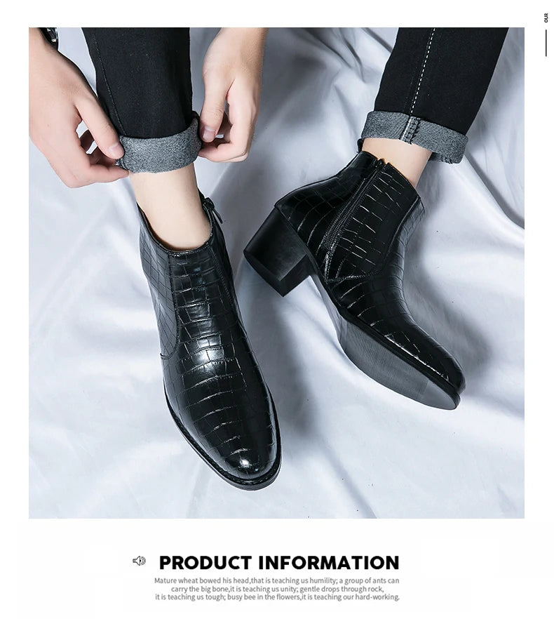 Zapatos Formales Hombre Ticotrendy Piel Dividida Boda Cómodos Con Cremallera | Punta Puntiaguda