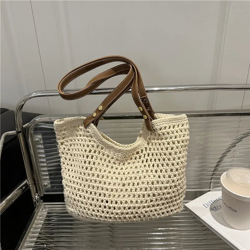 Bolso De Hombro De Punto Mujer Playa Versátil Grande Casual