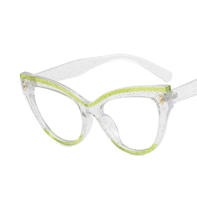 Montura Gafas Ojo Gato Colores Contrastados Vintage | Antirayos Azules Ordenador Plástico Moda