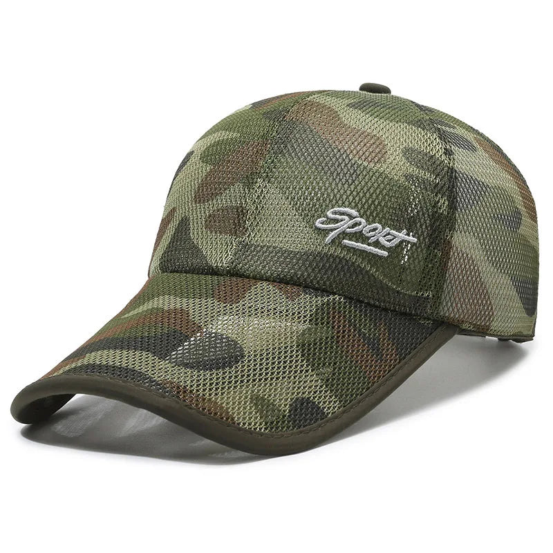 Gorra de Béisbol con Visera Larga y Malla Transpirable