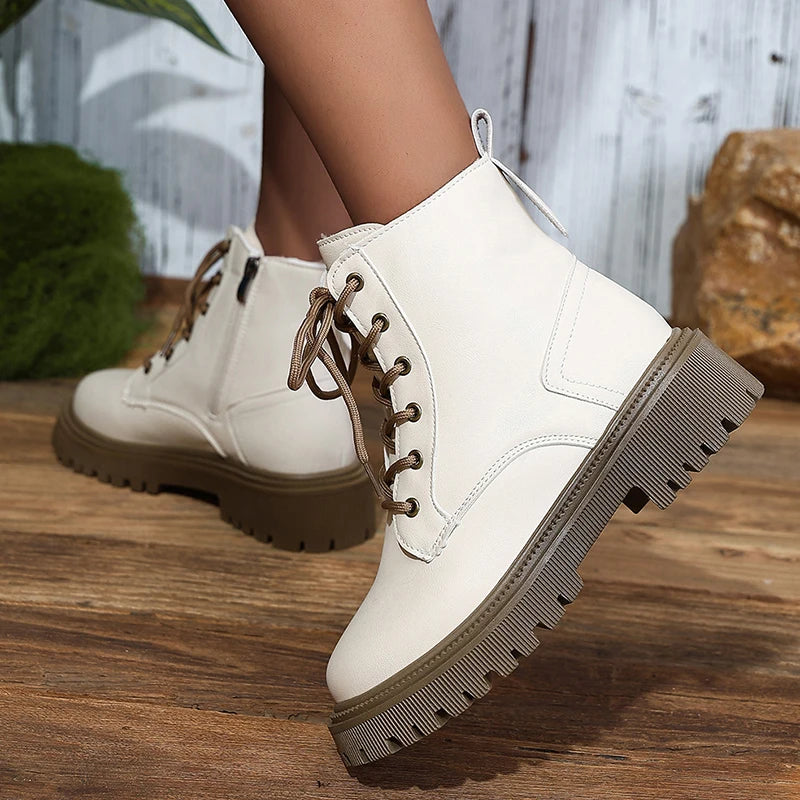 Botines de Plataforma | Suela Gruesa | Motociclista | Mujer