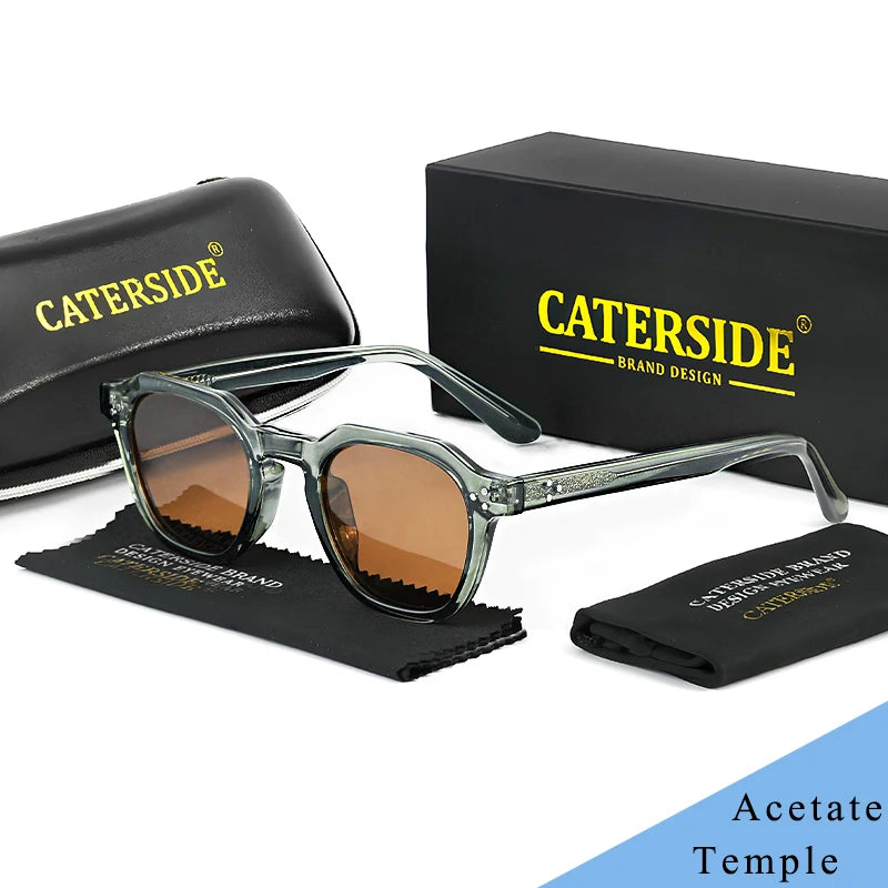 Gafas de Sol Polarizadas Caterside | Montura Cuadrada de Acetato | Nueva Actualización