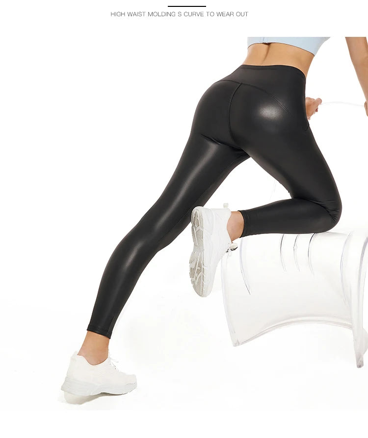 Leggings Piel Sintética Oveja | Realce Cálido Negro | Pantalón de Moda OI | Ticotrendy