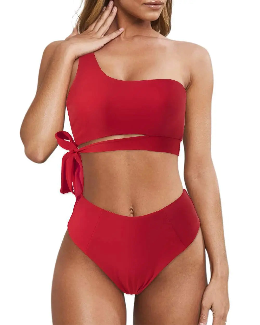 Bikini de Una Correa para Hombro - Traje de Baño Dividido