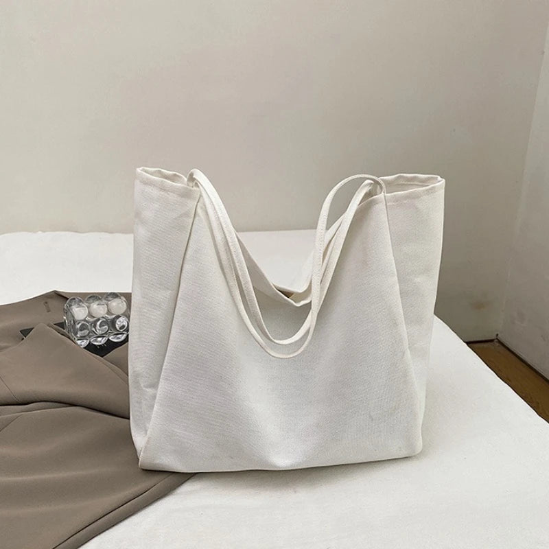 Bolso Hombro Lona Letras Mujer Gran Capacidad Casual
