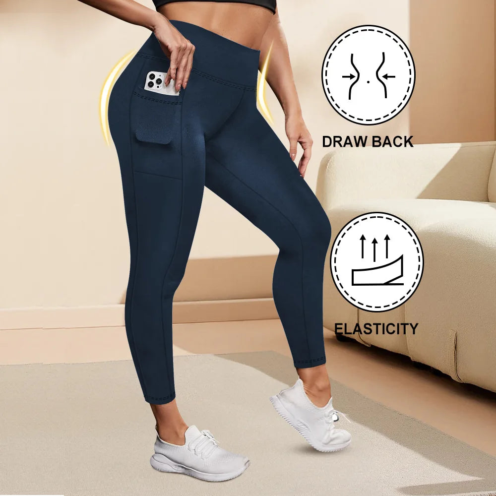 Leggings Yoga Talla Grande | Cintura Alta con Bolsillos | Levantamiento de Glúteos | Tico Trendy