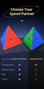 QiYi M Pro pirámide insignia/Pioneer UV 3x3 pirámide magnética Cubo mágico educación de velocidad profesional juguetes para niños Cubo mágico