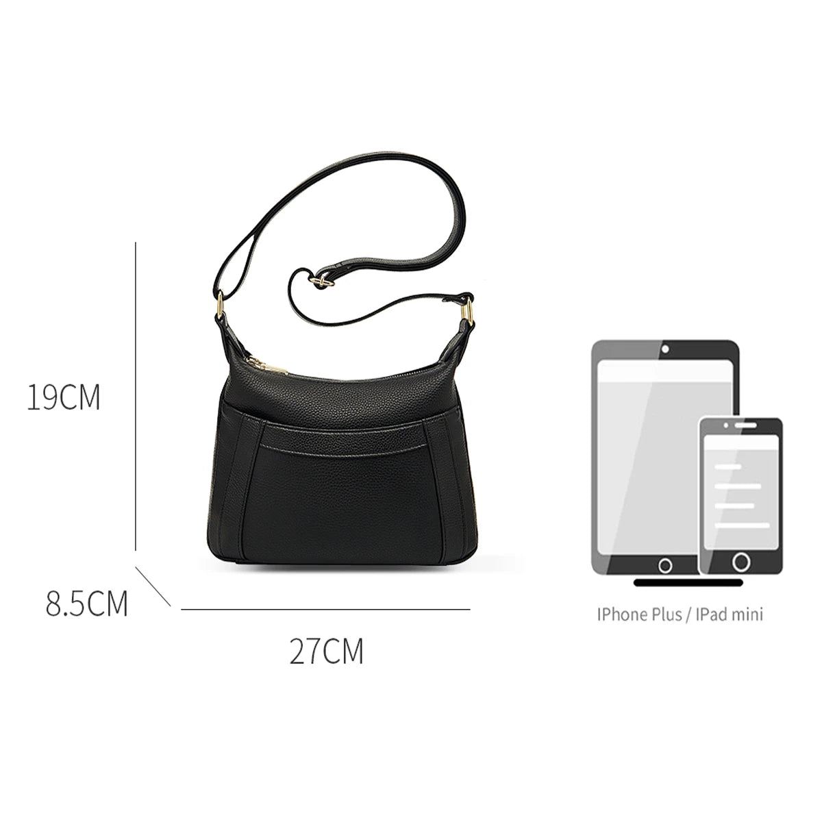 LAORENTOU bolso de hombro de cuero genuino para mujer 2025 nuevo bolso cruzado de cuero suave de gran capacidad a la moda para mamá