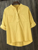 Camisa Blanca Algodón Plus Size | Manga Larga Cuello Polo Oficina | Tallas 1XL-5XL | Tico Trendy
