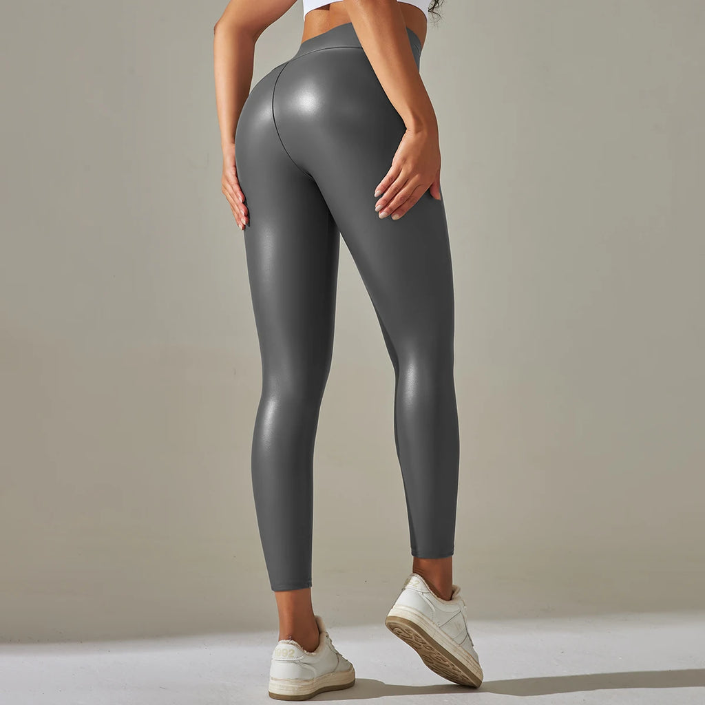 Leggings Cuero Verano Mujer | Cintura Alta Efecto Push Up | Piel Sintética