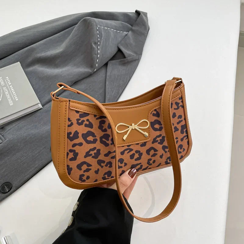Bolso De Hombro Mujer Estampado Cocodrilo Lazo Vintage Pequeño