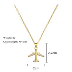 Collar Avión Circón Acero Inoxidable | Colgante Hip Hop | Joyería Unisex Regalo