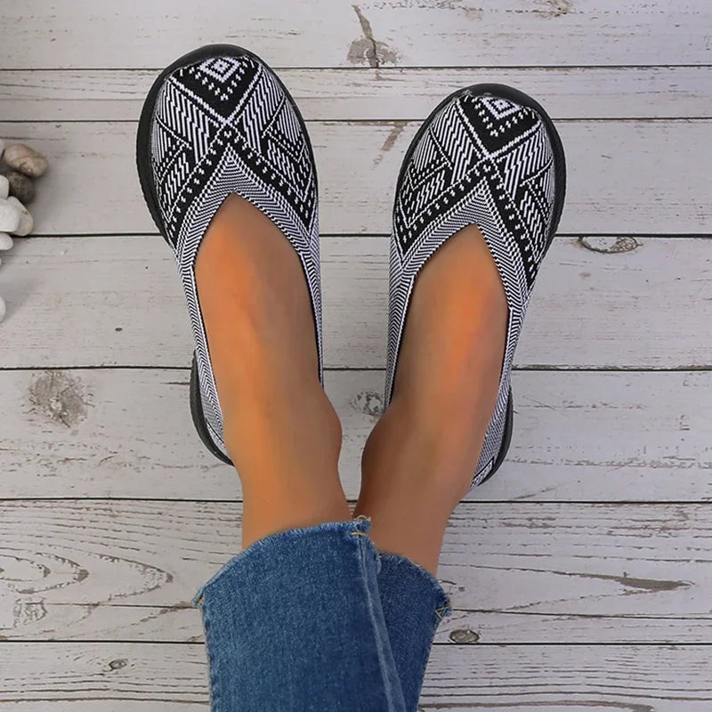 Mocasines ZOKI a Rayas | Punto Transpirable | Sin Cordones | Suela Suave Antideslizante