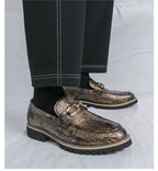Zapatos Vestir Hombre Estampado Dorado | Negocios Punta Estrecha Antideslizante Formal